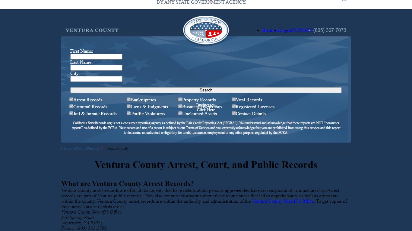 Ventura County Arrest, Court, and Public Records